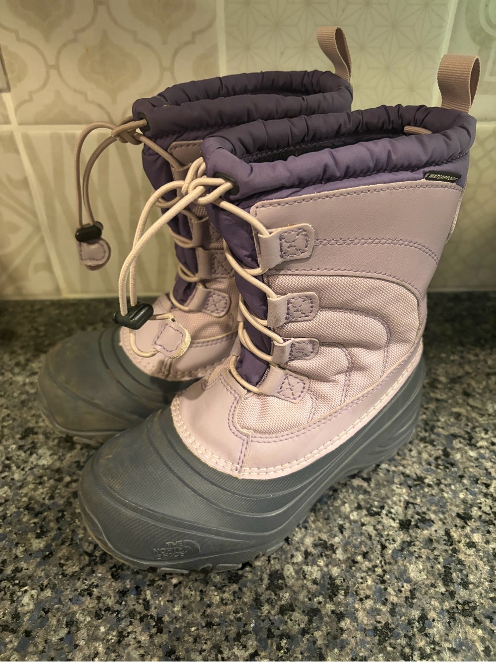 The North Face Lilac and Dark Purple Kids Snow Boots